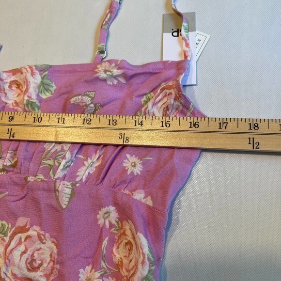 BP Womens Small Floral‎ Print Tie Front Cami Top Adjustable Straps Pink Women's - Picture 7 of 10